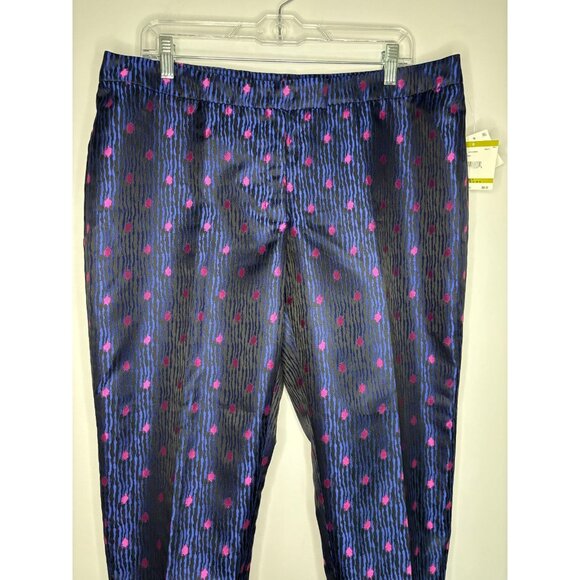 ANNE KLEIN NEW Dahlia Cropped Pant Suit Women 14 Royal Pink Animal $228 retail - Picture 9 of 13